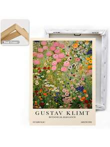 1/3 件植物优雅墙艺术海报，现代印象派墙艺术，古斯塔夫·克里姆特的充满活力的花田插图，色彩缤纷的艺术帆布艺术品墙画礼物，非常适合客厅、卧室、办公室、家居装饰，无框/带框 - 彩色 - 查看 12
