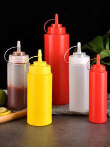 塑料挤压酱汁瓶，厨房番茄酱、沙拉、蜂蜜、果酱调味品分配器，厨房、圣诞礼物、学校用品 - 彩色 - 查看 4