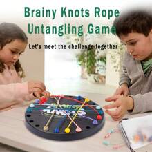 Twisted Rope Puzzle Game Rope Knots,Brain Teaser Fine Motor Skills String Solution Central Lacing,Untangle Stack Puzzle Sorting Board Game