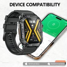 EIGIIS Reloj inteligente para hombres con brújula (responder/marcar llamada) pantalla AMOLED siempre activa de 1.96", reloj inteligente resistente para exteriores con monitoreo de sueño, monitor de actividad física para Android e iOS