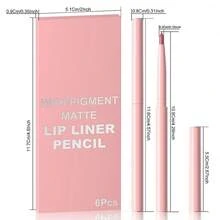 DUNUF 6Pcs Matte Lip Liner Vegan Cream Long-Lasting Tinted Lip Gloss. (#02)