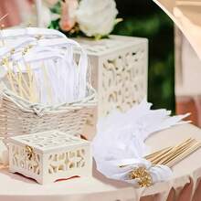 10 Pcs Ribbon Wands With Triple Ribbon And Golden Bell: Festive Party Favors For Weddings, Bridal Showers, Bachelorette Parties, And More - Suitable For All Seasons
