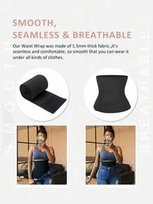Envoltura reductora de cintura para mujer, moldeador de cintura con control de abdomen y cierre - Corsé superior - Negro - Ver 4