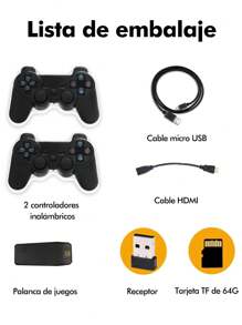 2025 Upgrade Retro Gaming Console, Consola de Juegos Retro Inalámbrica Stick con 18 Emuladores Incorporados, 20000+ Juegos, Videojuegos Plug and Play para Tv, Salida 4K con 2 Mandos Inalámbricos 2.4G (64GB)