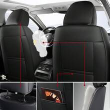 JDWBT Rivestimenti per Sedili Auto Set Completo, Compatibili con T0yota Hybrid Yaris, C-HR, RAV4, Corolla, Urban, Cruiser, Prius, Camry, Coprisedili in Pelle Universali, Protezioni Regolabili con Montaggio Facile per Tutte le Stagioni - nero - Visualizzare 5
