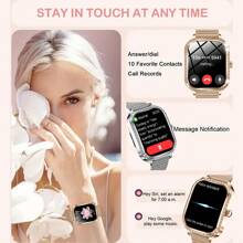 GUHUAVMI GUHUAVMI Luxury Smart Watch For Women, 1.75inch(4.45cm) HD Curved Screen With Bluetooth Call, Custom Face Dial, Information Push, Music, Multi-Sport Mode Watches, Women's Physiological Health, Sleep Monitor Fitness Tracker Bracelet, IP68 Waterproof Smartwatch For Android IOS, The Best Gift For Girlfriend, Mother, Wife Or Sisters