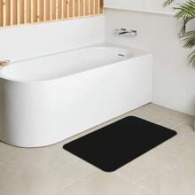Felpudo de bienvenida, 1 pieza Felpudo con diseño de ilusión 3D de pez koi, antideslizante, lavable a máquina, no se decolora, adecuado para cocina, restaurante, pasillo, baño, dormitorio, sala de estudio, sala de ordenadores, puertas interiores y exteriores, áreas de alto tráfico.Felpudo absorbente súper absorbente, reforzado con lodo de diatomeas antideslizante, de secado rápido y suave, adecuado para lavandería, baño, sala de estar, cocina, porche, balcón, exterior, cuenco de mascotas, decoración del hogar - Negro - Ver 5