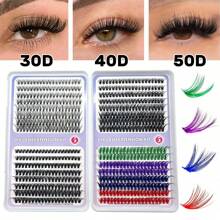 640 Peças Agrupamentos de Cílios 30D+40D+50D/50D+60D+80 Extensão de Cílios DIY Falso Mink e 4 Segmentos Mistos de Extensão de Cílios Coloridos Naturais Wispy Individuais - Agrupamentos de Cílios Individuais Premium D Curling Natural Volume para Extensões de Cílios DIY - Reutilizáveis, Leves e Fáceis de Aplicar, DIY em Casa