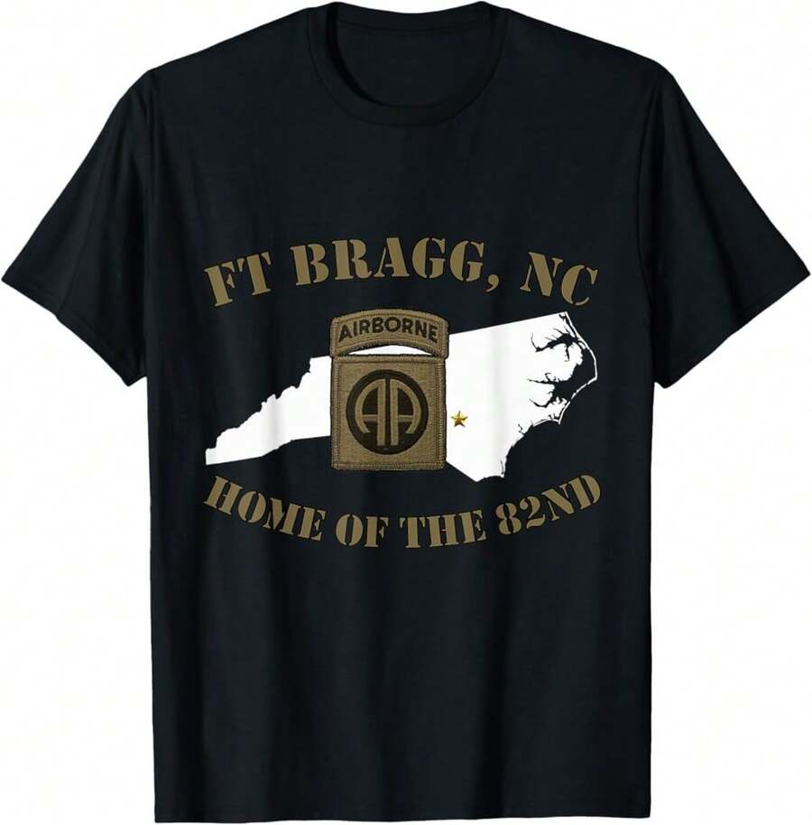 Fort Bragg Military Base-Army Post-Fayetteville, Nc Design T-Shirt)SP Gifts For Her - Black - View 1