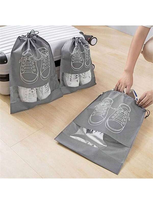 1/3/5/10pcs Portable Shoe Bags, Dust-Proof Shoe Storage Bags, Large Size Travel Shoe Organizer Bags, Unisex