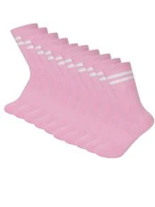 1/5/6/10/12 Pairs Solid Color Elastic Bottom Unisex Outdoor Sports Riding Running Mid-Calf Socks