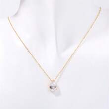 18K Gold Plated Pear-Shaped Zirconia Stainless Steel December Birthstone Necklace, Christmas, Birthday, Valentine's Day Gift