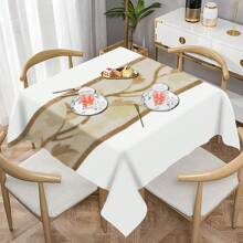 1pc/50pcs Versatile Elegant Bohemian Style Printed Polyester Tablecloth, Suitable For Kitchen, Dining Room, Holidays, Party, Easy To Clean And Durable Rectangular Tabletop Decor, Party Tablecloth, Modern Dining Table Cloth