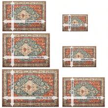 1/2 Juego de alfombra de área estilo vintage lavable, alfombra interior para dormitorio, sala de estar, pasillo - Decoración del hogar, naranja - Naranja - Ver 3