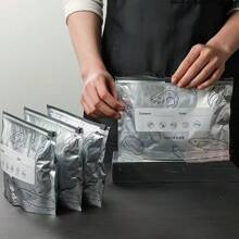 10pcs Antibacterial Aluminum Foil Food Storage Bags, Resealable Airtight Zipper Freezer Bags, For Fridge, Freezer, Kitchen, Home