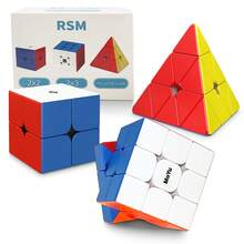 Educational 3D Stereo Jigsaw Puzzle 3-Piece Magnetic Speed ​​Cube Set 2x2 3x3 Pyramid Triangle Smooth Sticker-Free Easy Fast Turning Speed ​​Cube Puzzle Christmas Halloween Birthday Gift - Phiên bản từ tính 2x2+3x3+kim tự tháp - Xem 1
