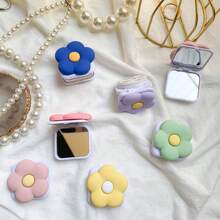 Flower Phone Stand | Waterproof PVC|, Multiple Color Flower Designs, Retractable Ring Stand With Makeup Mirror |, Multiple Cream Colors, A Phone Stand That Combines Fashion And Practicality Compatible With IPhone, Android Phone, Gift For Birthday, Family, Friends Push-Pull Phone Grip, Phone Holder, Phone Accessories - Multicolor - View 6