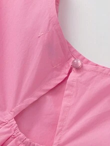 Balabala Girls' Sleeveless Cotton Floral Bubble Dress, Summer - Red Hue - View 5