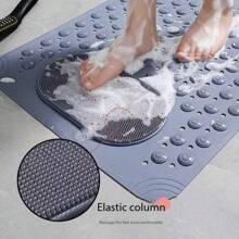 Anti-Slip Bathroom Mat With Brush For Shower, Non-Slip Toilet Mat