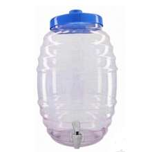 Barril vitrolero con llave 15 litros para bebidas fiestas infusiones agua jugos dispenser bebidas organizador eventos recipiente vidrio almacenamiento fiesta - Multicolor - Ver 1