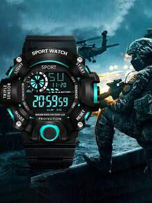 1pc/Set Popular Electronic Watch, Mechanical Style Sports Watch For Men & Women, Students, Multi-Function Luminous Wrist Watch, Suitable For Daily Matching, Birthday, Women's Gift, Anniversary, Year-End Promotion, Singles' Day, Halloween Promotion, No Gift Box