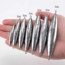 Dr.Fish 5 Pack Inline Trolling Sinker Torpedo Fishing Weight Lead Fishing Weight Sinker Double Ring Saltwater Offshore Boat Fishing - White - View 7