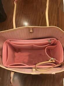 Casual Style Felt Handbag Organizer Insert With Zipper, Multifunctional Portable Divider Pouch, Foldable Inner Purse Storage And Compartment Divider, Multi-Bag Compatible With Spacious Cosmetic Storage, Lightweight Travel And Casual Style Bag Accessories