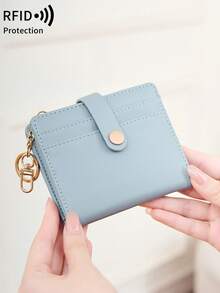 MIYIN Slim Wallet For Women,RFID Blocking Bifold Credit Card Holder With Zipper Coin Pocket,ID Window,Keychain Fashionable For Daily Lightweight Portable Card ID Card White-Collar Workers For Female For Holiday For Anniversary For Birthday Gift Accessories Gift Casual Card Holder Wallet Business Card Holder Credit Card Holder Women For Women Mini Wallet Card Wallet