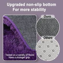 Soft Modern Indoor Large Rug, Comes With 4 Rug Stickers, Multiple Sizes Available, Bedroom, Living Room, Dorm, Kids Room, Home Decor, Non-Slip Plush Rug, Room Decor, Cozy Nursery Rug, Purple - Màu tím - Xem 4