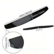 FOR  TRANSIT CUSTOM 2012-2020 GLOSS BLACK REAR TWIN BARN DOOR ROOF SPOILER - Black - View 3