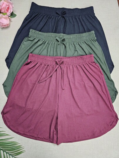 KIT3 Shorts Feminino Plus Size G1Estampado Geométrico, Cintura Média, Verão, Casual e Confortável