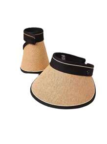 1Pc Solid Color Adjustable Sun Hats For Women Fashionable Women Wide Brim Hat Roll-Up Straw Sun Visor Hat