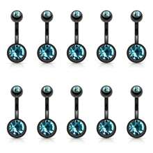 1/7/10pcs Stainless Steel 14G Low-Allergy Navel Rings, Unisex Body Piercing Jewelry