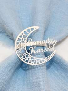 1pc Festival Party Decoration, Moon Napkin Ring, Napkin Buckle, Metal Napkin Ring, Table Decoration, Holiday Party Supplies