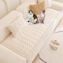 Mivnue Pet Couch Cover, Couch Covers For Dogs, Washable Dog Sofa Covers Couch Protector, Fuzzy Non Slip Couch Slipcover Pet Friendly (Brown, 27.6" X 59.1") - 奶油 - 查看 5
