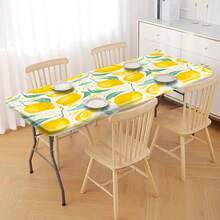 1pc Tablecloth With Elastic Edging, Lightweight & Washable, Fresh Lemon Yellow Plaid Design, Suitable For Home Gatherings, Outdoor Picnics, Theme Parties, Indoor/Outdoor Use - Multicolor - View 15