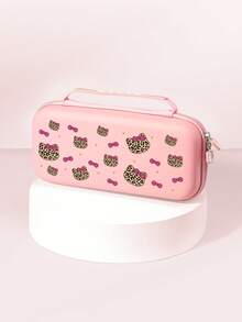 1pc Leopard Print Cat Eye Bow Design Protective Case, Compatible With Switch 2 (2025), For Switch NS/Switch OLED/Lite, Suitable For Switch 2 Game Console Accessories, Storage Bag, Switch Protective Case, Romantic Gift For Switch Players - Pink - View 4