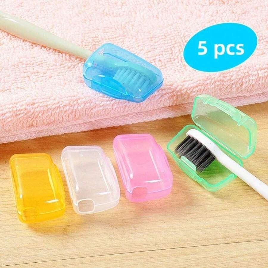 5/10pcs Travel Toothbrush Head Cover Toothbrush Caps Toothbrush Protective Caps Hike Case Brush Germproof Protector Random Color Vacation Travel Accessories Summer Travel Essentials