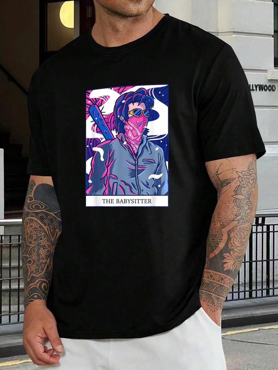 Camiseta con diseño de carta del tarot de niñera - Camiseta gráfica genial para fanáticos del cine - Camiseta unisex estética de moda - Camiseta de algodón suave de manga corta - Regalo perfecto para él o ella - Negro - Ver 1