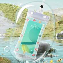 卡通漂浮防水手机袋 - IPX8 认证气囊手机干燥袋，具有全触摸屏和摄像头保护，适合游泳、潜水、海滩（适合大多数手机型号） - 彩色 - 查看 7