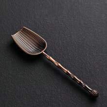 1 pieza Cuchara/Cucharón de té de aleación de bronce y cobre con carácter de fortuna y nube propicia, mango largo creativo, herramienta de elaboración de té, accesorio de juego de té Kung Fu, decoración de sala de té - Multicolor - Ver 18