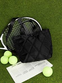 DareSee 超轻尼龙缝线包，休闲新月形单肩包，菱形图案单肩包，适合日常使用，也适合音乐节、Y2K 20 周年纪念、返校季、秋季、圣诞节、冬季等场合，是理想的圣诞礼物之选。 - 黑色 - 查看 5