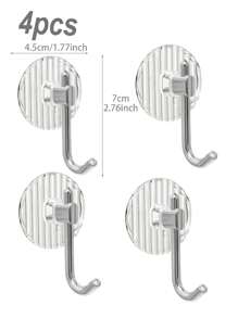 2/4pcs Gold/Silver Acrylic Hooks, Punch-Free Strong Adhesive Hooks For Bag, Key And Clothes, Bathroom Kitchen Organizer And Home Decor