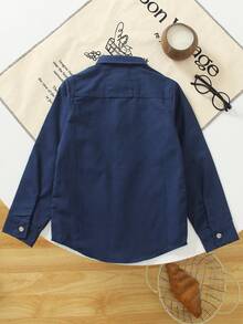 1 Stück Kleine Jungen Klassisches College Stil Lässig Hemd, Kleine Jungen Langarm Formelles hellblaues Hemd, geeignet für täglichen Gebrauch, Schule, Outdoor/Party, Festivalaufführung/Hochzeit/Gastpräsentation, Frühling/Herbst