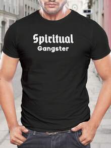 Camiseta de manga corta para hombre Spiritual Gangster - Camiseta gráfica de moda con diseño único - Camiseta negra de algodón para yoga, meditación y uso diario - Regalo espiritual para hombre - Negro - Ver 1