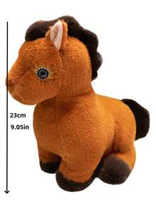 1PC 23cm/9.05英寸仿真小马公仔毛绒玩具白色小马飘星马玩偶布娃娃十二生肖马年吉祥物仿真马家居装饰玩偶