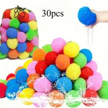 30/60pcs Yaping Reusable Water Balls & Balloons - Mixed Color Outdoor Toys For Pool, Backyard Games, Kids & Adults, Summer Fun