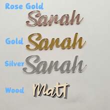 Encanto de acrílico personalizado para pastel, encanto de pastel, encanto de pastel de cumpleaños, placa de lugar con nombre, tarjetas de lugar con nombres, encanto de pastel dorado, encanto de pastel personalizado, placa de pastel de espejo de acrílico personalizado, adorno para pastel con nombre, encanto, encanto con nombre para pastel, tarjetas de lugar de boda