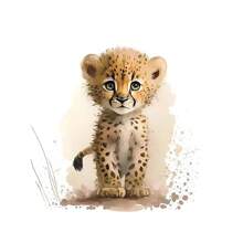 1pc Wall Arts Posters Optional Frame Modern Cat Cartoon Animal Watercolor Posters Elephant Panda Tiger Koala Nursery Canvas Painting Wall Art Print Pictures Baby Room Decor