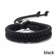 1pc Handmade Woven Paracord Bracelet, Camouflage Pattern, Fashionable Outdoor Wrist Band For Men & Women, Suitable For Daily Wear And Gift